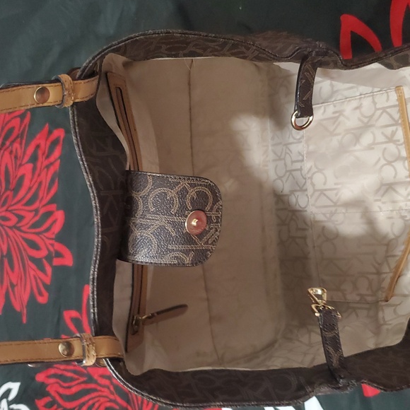 Calvin Klein Signature Brown & Tan Tote Bag - Picture 3 of 11